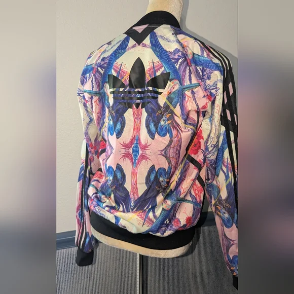 Adidas Women's Vibrant Pattern Bomber Jacket Size Small - Picture 4 of 9